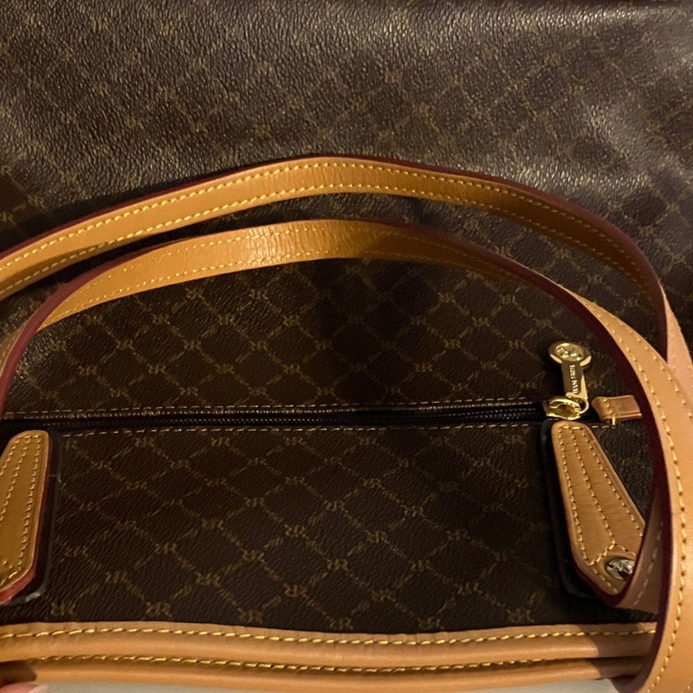 Rioni Dark Brown and Tan Tote Bag from Italy - Picture 12 of 14